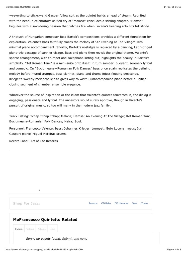 MoFrancesco Quintetto: Maloca 2